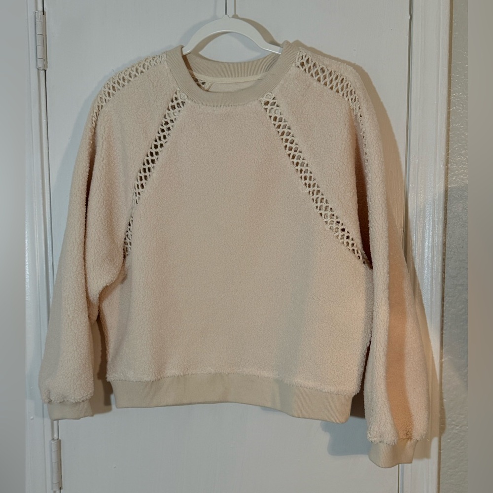 ba&sh Sweet Open-Knit Bouclette Crewneck Sweatshirt Size 1 S - Picture 2 of 14